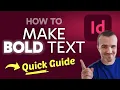 How to BOLD Text in Adobe InDesign Step by Step