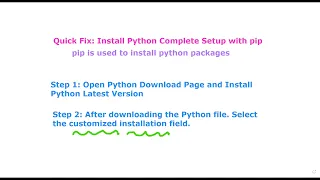 Quick Fix Install Python Complete with pip
