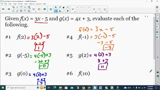Algebra 1 Notes - Function Notation