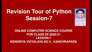 Python Revision Tour - Session
