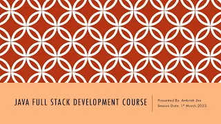 Java Full Stack Developer Session 01-2023