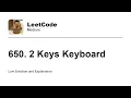 650 2 Keys Keyboard Leetcode Medium