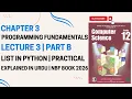 How to Perform List Operations in Python Class 12 Computer Unit 3 Programming Jupyter Notebook