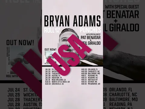 USA Tour Dates for July / August 2026. #bryanadams #usa