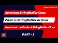 Important methods of StringBuffer Class StringBuffer java lang StringBuffer