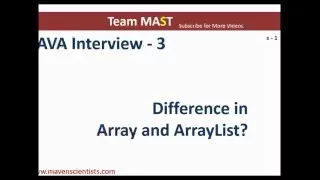 Java Interview Series - 3 Difference in array and ArrayList Team MAST