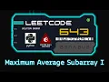 Maximum Average Subarray I LeetCode Python Algorithm Visualization