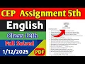 Class 12th English Assignment 5 Full Solved English CEP Assignment 5 Class 12