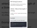 WHAT ARE STRING FUNCTIONS IN PHP WITH PRACTICAL