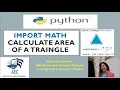 Program to find area of a Traingle using Herons formula in Python