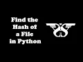 92 How to Find Hash of a File in Python with Code Cryptography hashlib Module and hexdigest