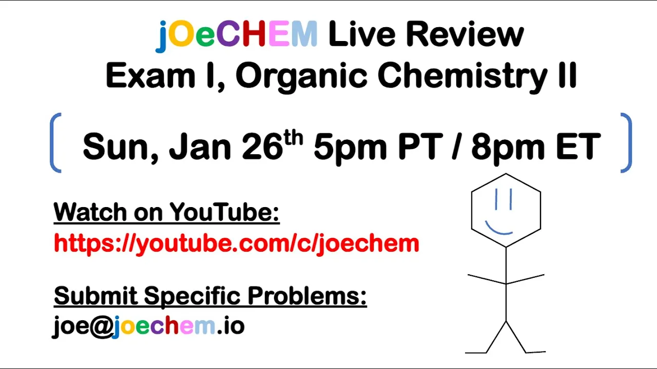 Organic Chemistry II, 1st Exam Live Review Jan 26th, 2020