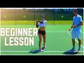 Beginner Tennis Lesson Forehand Backhand Serve