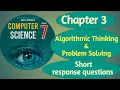 Unit 3 Algorithmic Thinking Problem Solving Short Response Question SNC Syllabus 2022