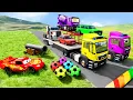 Download Lagu Flatbed Truck Mcqueen | Transportation with Truck - Pothole vs Car #313 - BeamNG.Drive