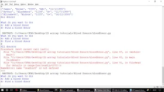 Python Tutorial 32 Reading from a text file using 2D Lists