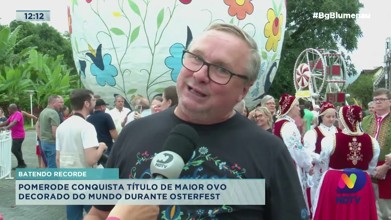 Pomerode conquista recorde mundial de maior ovo decorado durante a Osterfest