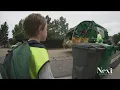 Trash pickup is the day s highlight on both sides of the can