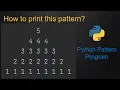 21Python Pattern Program - Number without any pre-defined method using while loop