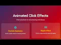 Interactive Click Effects with Particles Ripples Custom Cursor HTML CSS JavaScript Animation