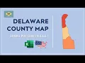 Delaware County Map in Excel - Counties List and Population Map