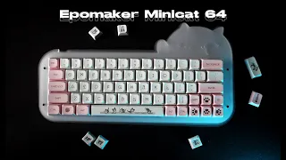 Building a 80 custom keyboard Epomaker Mini Cat 64 Unboxing Review Sound Test Kwoall