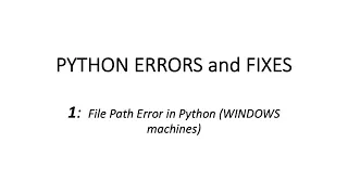 1 File path error in Python