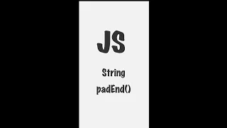 String prototype padEnd JavaScript Frontend