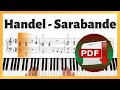 Download Lagu Handel - Sarabende in D minor (for Piano) | Piano Tutorial | Piano Notes