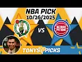 Boston Celtics vs Detroit Pistons Pick 25 NBA Pick Prediction