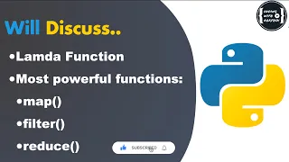 Python Lamda function map filter reduce functions Python Session 15
