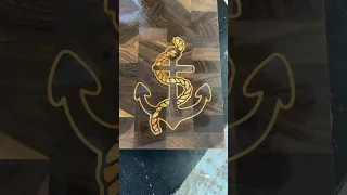 Anchor inlay maple and walnut custom cutting board
