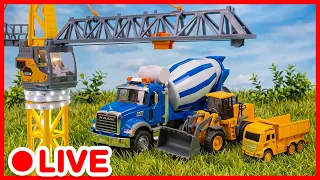 Excavator & Crane join the Dump Truck on EPIC Adventure 🏗️ Construction Vehicles for Kids | Kidibli