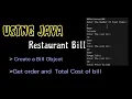 Restaurant Bill using Java code Java program