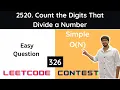 Leetcode 2520 Count the Digits That Divide a Number hindi