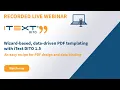Wizard based data driven PDF templating with iText DITO 1 5