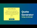 I Built a RANDOM Quote Generator with JAVASCRIPT and API in 18 Minutes