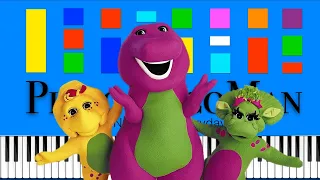 barney brushing my teeth slow easy medium piano tutorial 4k