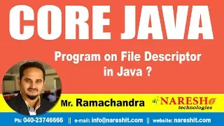 Core Java Tutorial Program on File Descriptor in Java By Mr Ramchander