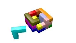 Pentomino 3D shape cuboid with T-hole
