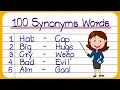 100 Synonyms Words In English Synonyms Words Synonyms Word common synonyms words