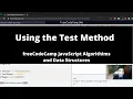 Using the Test Method Regular Expressions freeCodeCamp tutorial