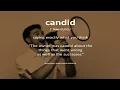 Meaning of candid in english