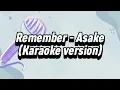 Remember - Asake Karaoke Version
