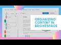 Organizing Course Content in Brightspace