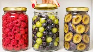 I Preserve Plums, Grapes and Raspberries in Jars — They Stay Fresh for Months