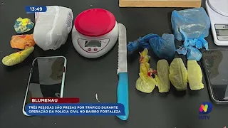 Três presos por tráfico em operação no bairro Fortaleza