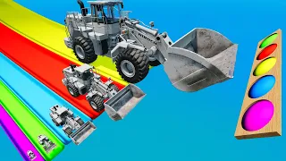 Biggest & Smallest BULLDOZER vs Slide with Portal Trap and Rails - BeamNG #113