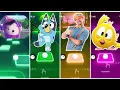 Oddbods Zee 🆚 Bluey Bingo 🆚 Blippi 🆚 Where's Chicky. 🎶 Tiles Hop Edm Rush