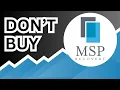 DON T BUY MSP Recovery Stock Until You Watch This Analysis